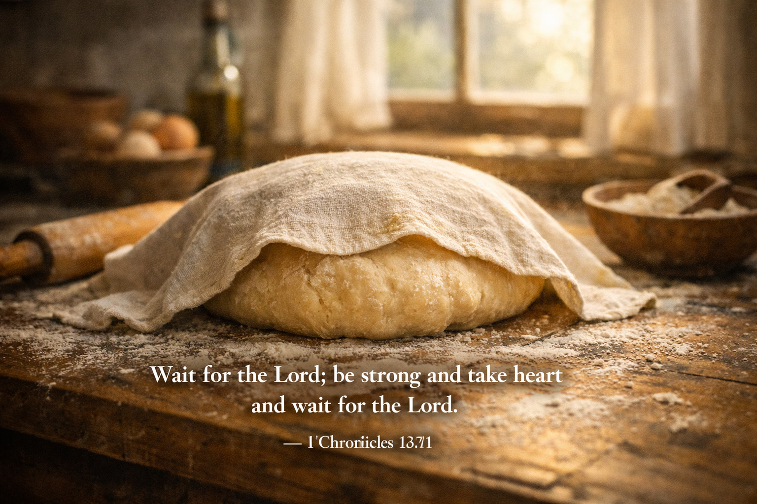 Psalm 27:14 — Take Heart and Wait | Bread Rising Wallpaper